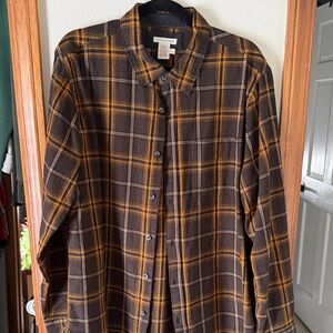 Carbon2Colbalt Men's Brown Plaid Casual Button Down Shirt